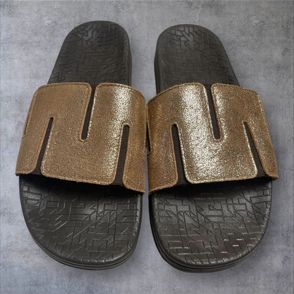 SAS Float Slide Sandals Sunstone  Gold Metallic Bronze Womens 10 Wide Slip On